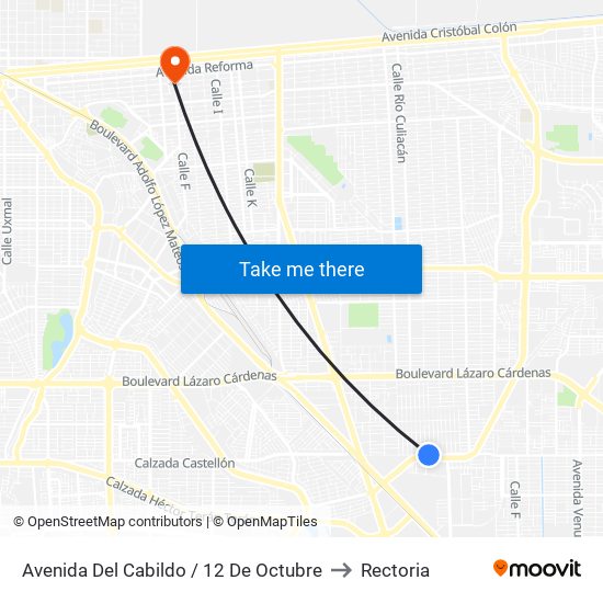 Avenida Del Cabildo / 12 De Octubre to Rectoria map
