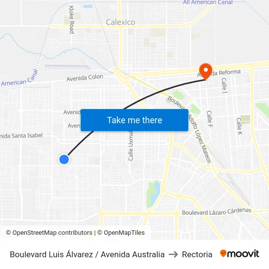 Boulevard Luis Álvarez / Avenida Australia to Rectoria map