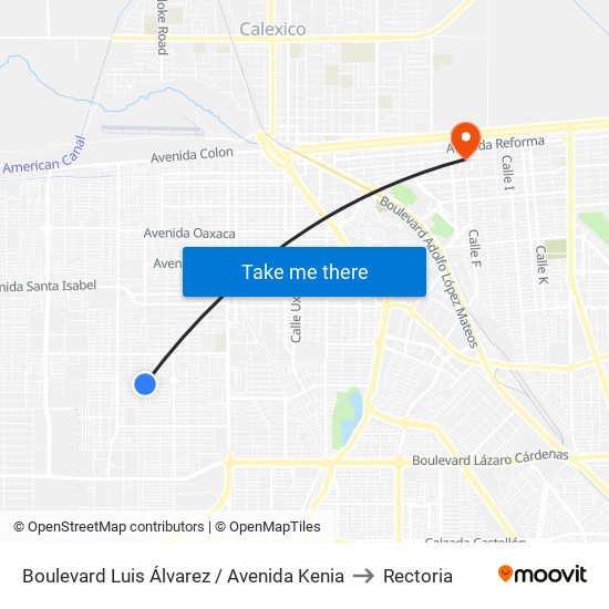 Boulevard Luis Álvarez / Avenida Kenia to Rectoria map