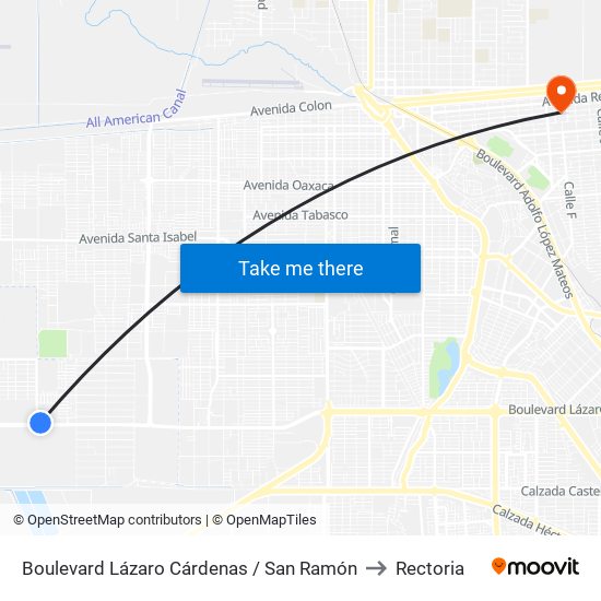 Boulevard Lázaro Cárdenas / San Ramón to Rectoria map