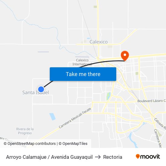 Arroyo Calamajue / Avenida Guayaquil to Rectoria map