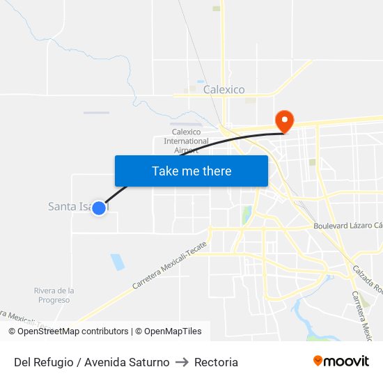 Del Refugio / Avenida Saturno to Rectoria map