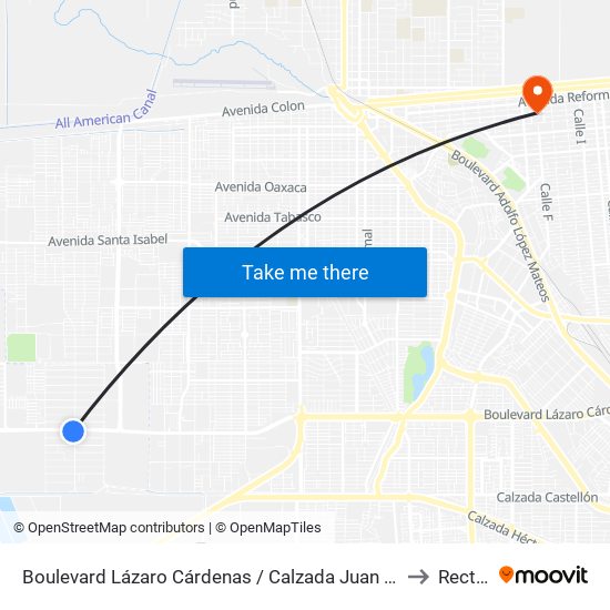 Boulevard Lázaro Cárdenas / Calzada Juan Bautista De Anza to Rectoria map