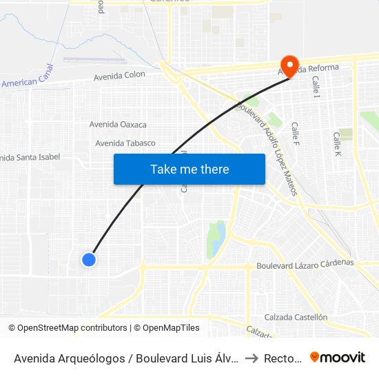 Avenida Arqueólogos / Boulevard Luis Álvarez to Rectoria map