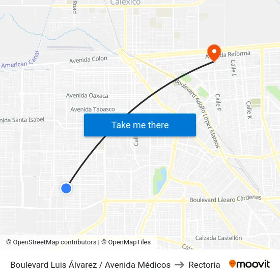 Boulevard Luis Álvarez / Avenida Médicos to Rectoria map