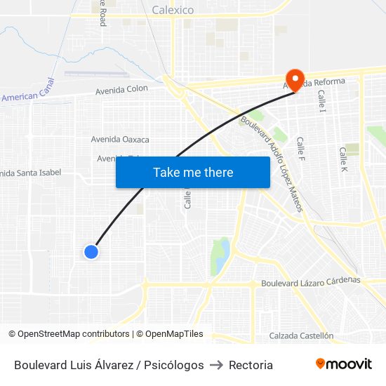 Boulevard Luis Álvarez / Psicólogos to Rectoria map