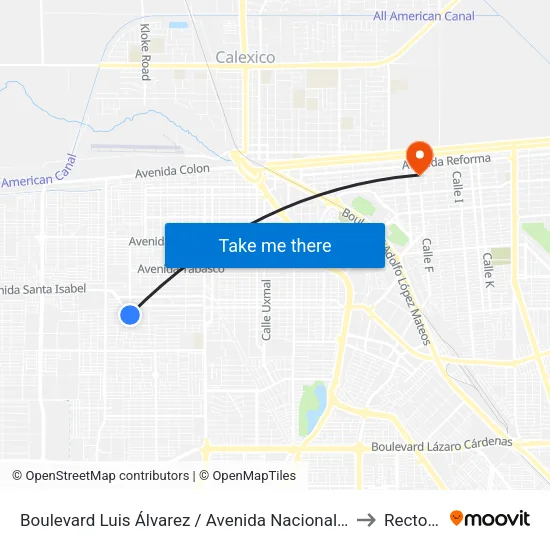 Boulevard Luis Álvarez / Avenida Nacionalismo to Rectoria map