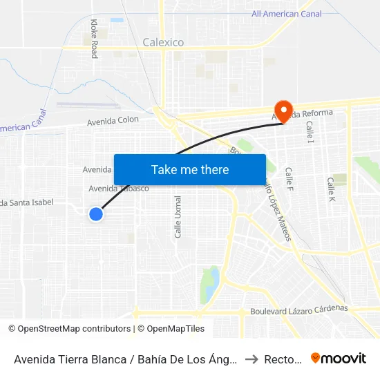 Avenida Tierra Blanca / Bahía De Los Ángeles to Rectoria map