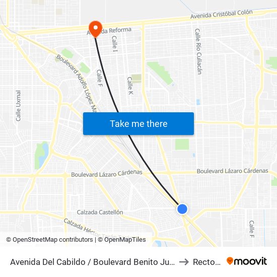 Avenida Del Cabildo / Boulevard Benito Juárez to Rectoria map