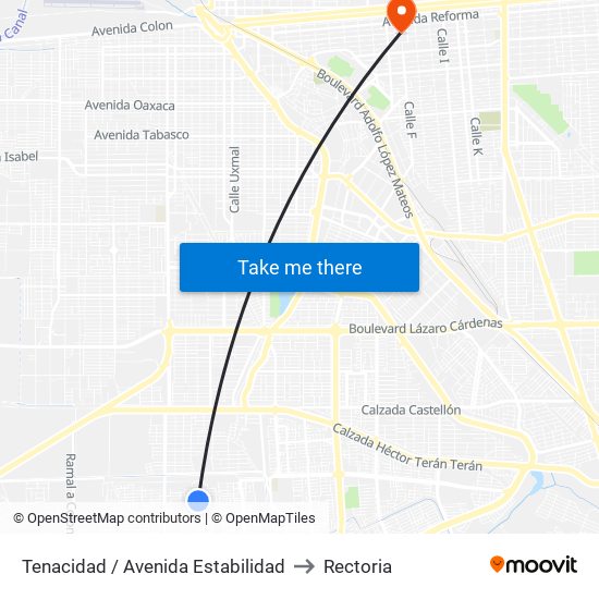 Tenacidad / Avenida Estabilidad to Rectoria map