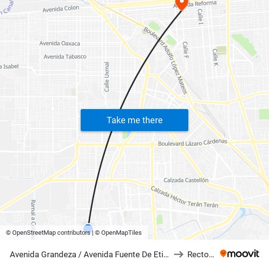 Avenida Grandeza / Avenida Fuente De Etiopía to Rectoria map