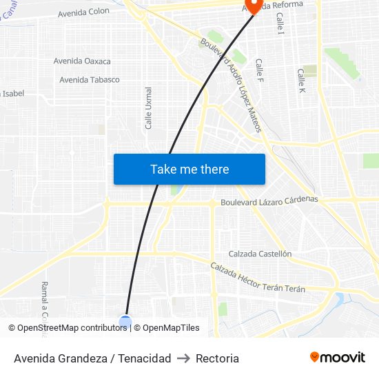 Avenida Grandeza / Tenacidad to Rectoria map
