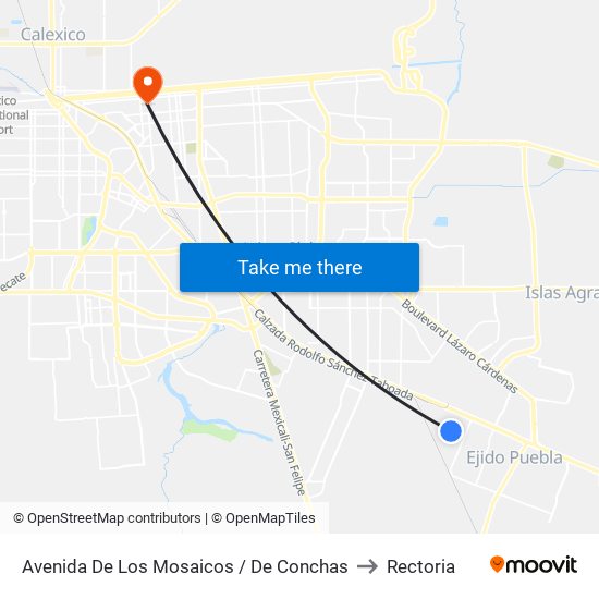 Avenida De Los Mosaicos / De Conchas to Rectoria map