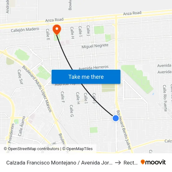 Calzada Francisco Montejano / Avenida Jorge López Colada to Rectoria map