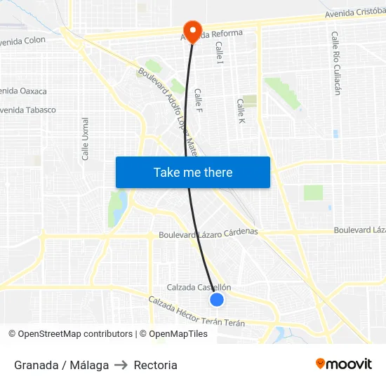 Granada / Málaga to Rectoria map