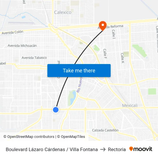 Boulevard Lázaro Cárdenas / Villa Fontana to Rectoria map