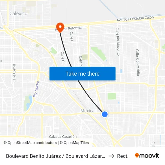Boulevard Benito Juárez / Boulevard Lázaro Cárdenas to Rectoria map