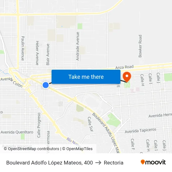 Boulevard Adolfo López Mateos, 400 to Rectoria map