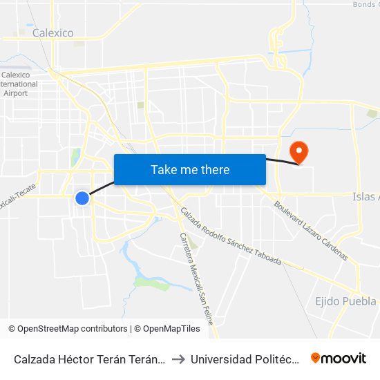 Calzada Héctor Terán Terán / Calzada De Los Monarcas to Universidad Politécnica De Baja California map