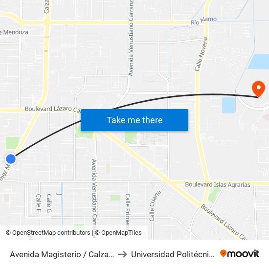 Avenida Magisterio / Calzada Manuel Gómez Morín to Universidad Politécnica De Baja California map