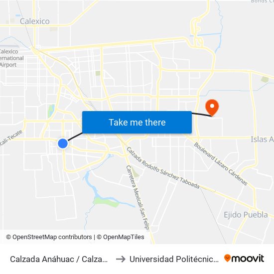 Calzada Anáhuac / Calzada Héctor Terán Terán to Universidad Politécnica De Baja California map