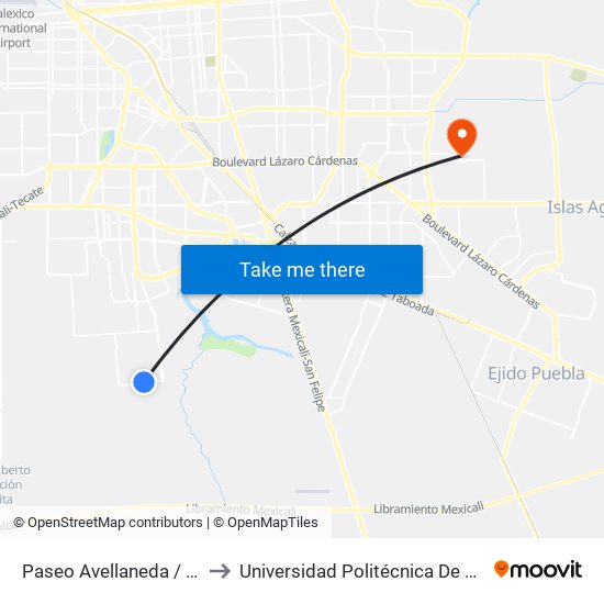 Paseo Avellaneda / Redondela to Universidad Politécnica De Baja California map