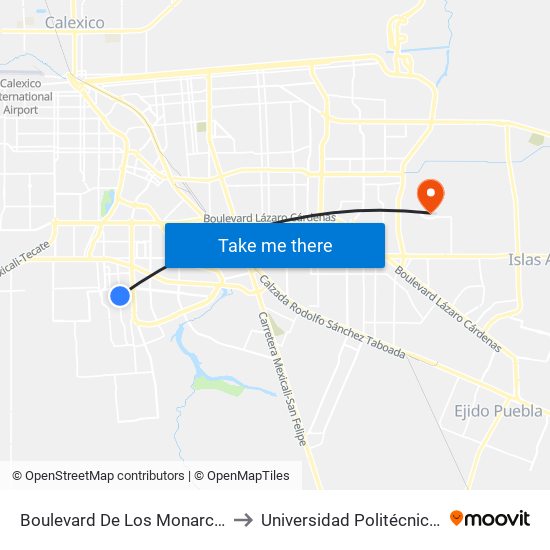 Boulevard De Los Monarcas / De Los Catalanes to Universidad Politécnica De Baja California map