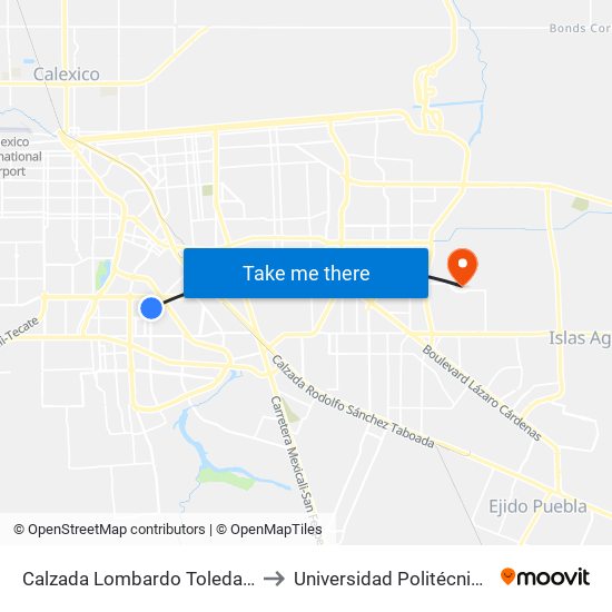 Calzada Lombardo Toledano / Heleno Hernández to Universidad Politécnica De Baja California map