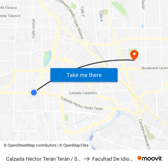 Calzada Héctor Terán Terán / Suecia to Facultad De Idiomas map