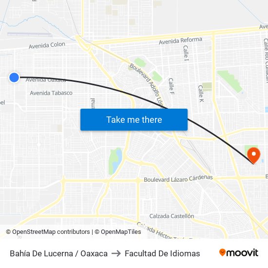 Bahía De Lucerna / Oaxaca to Facultad De Idiomas map