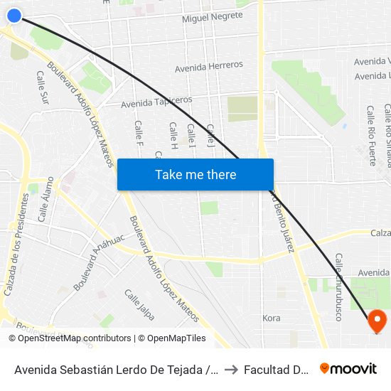 Avenida Sebastián Lerdo De Tejada / Pedro Pérez Y Ramírez to Facultad De Idiomas map