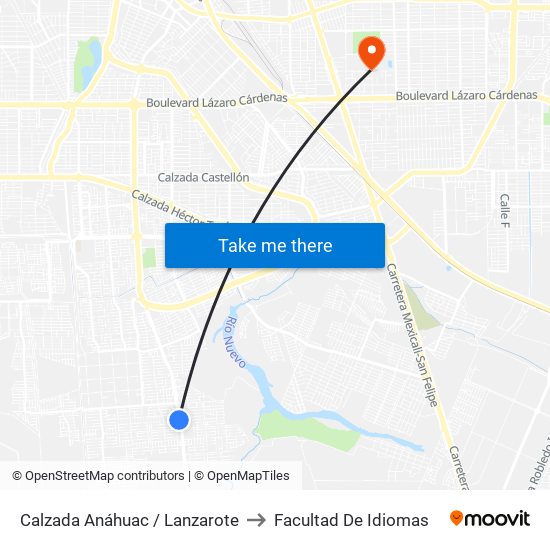 Calzada Anáhuac / Lanzarote to Facultad De Idiomas map