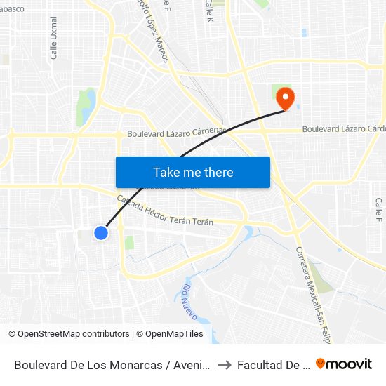 Boulevard De Los Monarcas / Avenida De Los Aragones to Facultad De Idiomas map