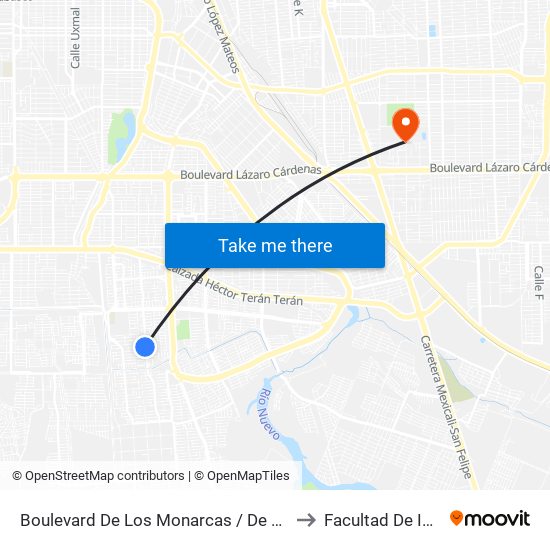 Boulevard De Los Monarcas / De Los Doblones to Facultad De Idiomas map