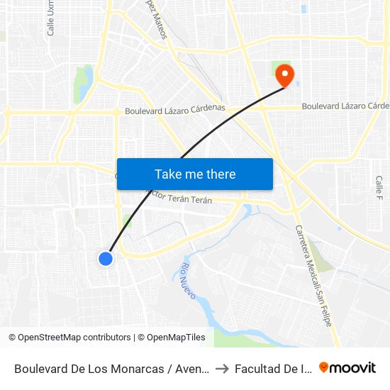 Boulevard De Los Monarcas / Avenida Puerto Llano to Facultad De Idiomas map
