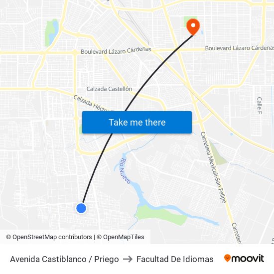 Avenida Castiblanco / Priego to Facultad De Idiomas map