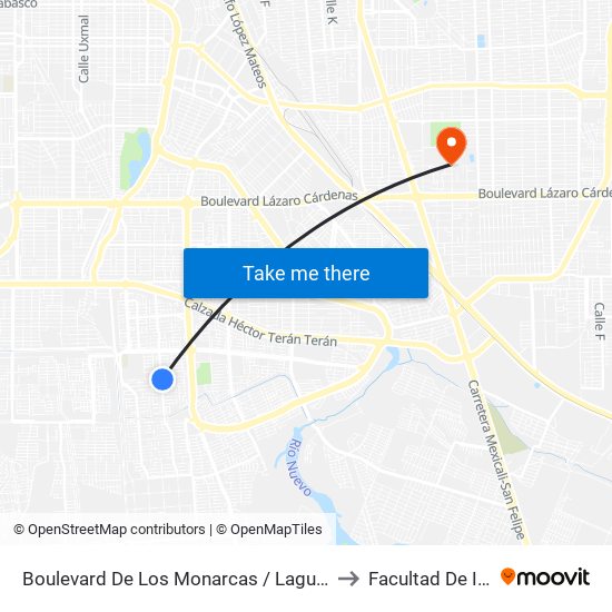 Boulevard De Los Monarcas / Laguna San Cristóbal to Facultad De Idiomas map