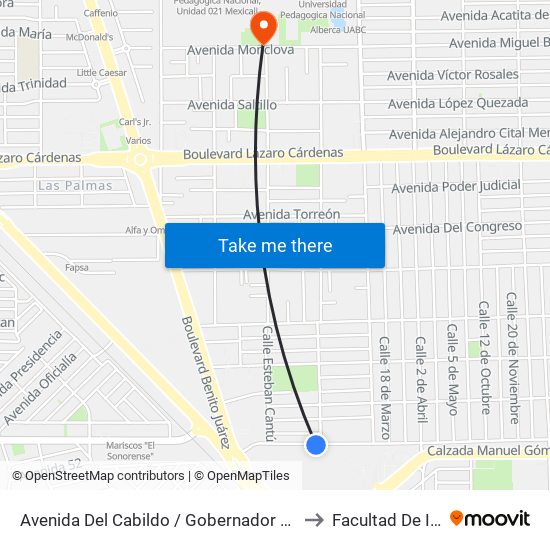 Avenida Del Cabildo / Gobernador Alfonso González to Facultad De Idiomas map