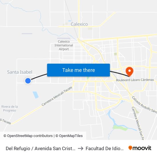 Del Refugio / Avenida San Cristóbal to Facultad De Idiomas map