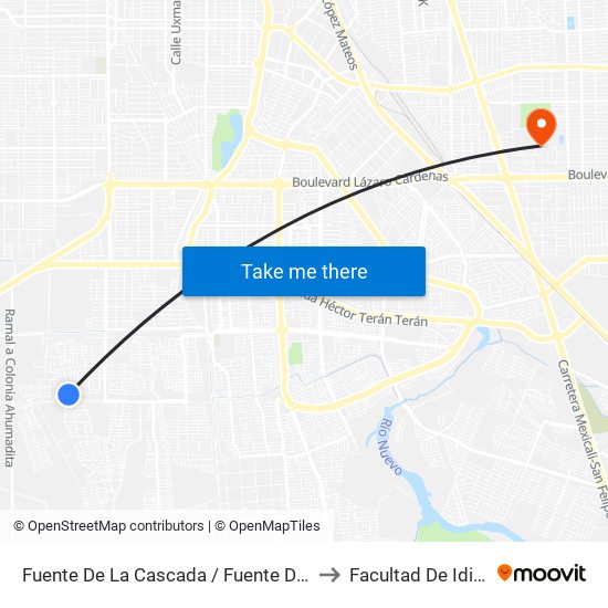 Fuente De La Cascada / Fuente De Medusa to Facultad De Idiomas map