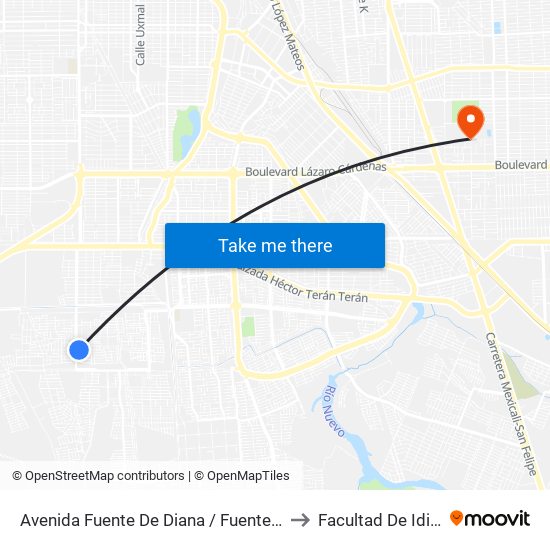 Avenida Fuente De Diana / Fuente De Musas to Facultad De Idiomas map