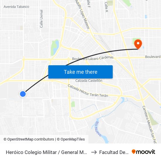 Heróico Colegio Militar / General Manuel De Mier Y Terán to Facultad De Idiomas map