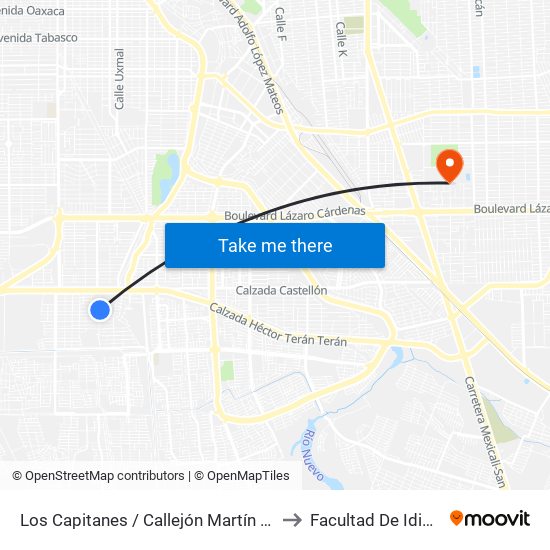 Los Capitanes / Callejón Martín Cabrera to Facultad De Idiomas map