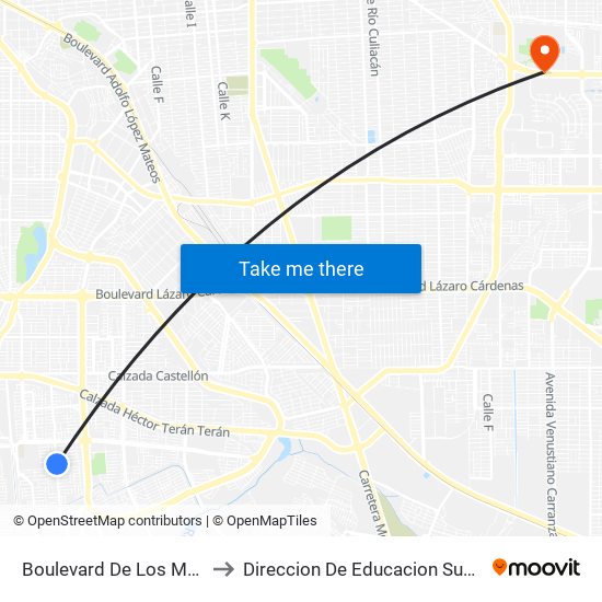 Boulevard De Los Monarcas / Leonardo Da Vinci to Direccion De Educacion Superior E Investigacion Cetys Mexicali map