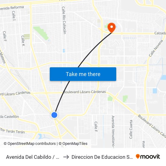 Avenida Del Cabildo / Calzada Rodolfo Sánchez Taboada to Direccion De Educacion Superior E Investigacion Cetys Mexicali map