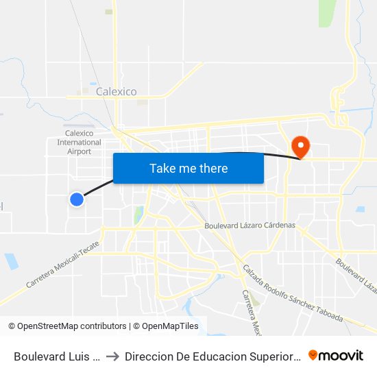 Boulevard Luis Álvarez / Grecia to Direccion De Educacion Superior E Investigacion Cetys Mexicali map