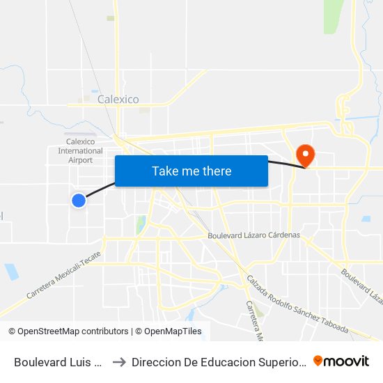 Boulevard Luis Álvarez / Australia to Direccion De Educacion Superior E Investigacion Cetys Mexicali map