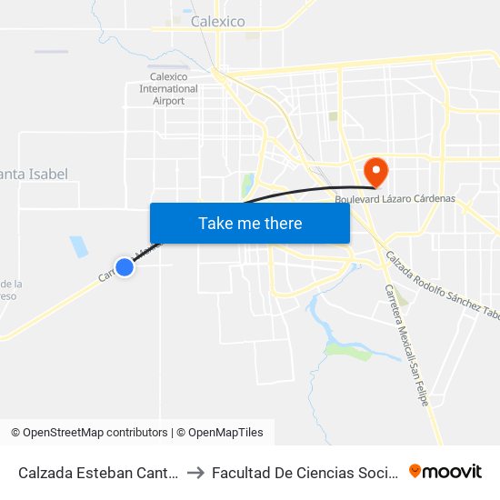 Calzada Esteban Cantú / Periférico to Facultad De Ciencias Sociales Y Politicas map