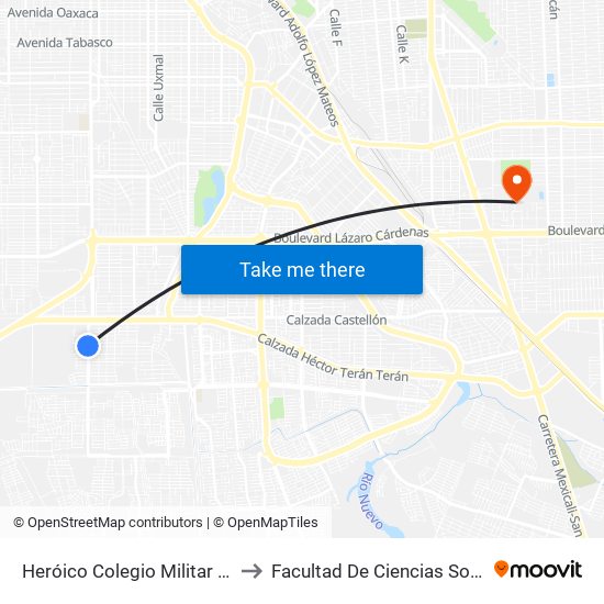 Heróico Colegio Militar / Tomás Pantoja to Facultad De Ciencias Sociales Y Politicas map