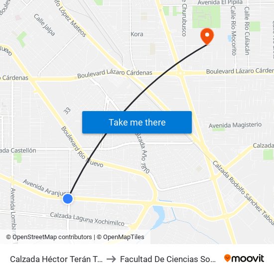 Calzada Héctor Terán Terán / Granada to Facultad De Ciencias Sociales Y Politicas map